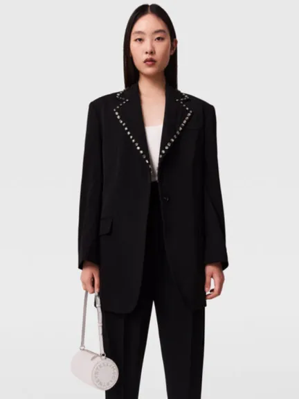 بلايزر طويل أسود من Stella McCartney