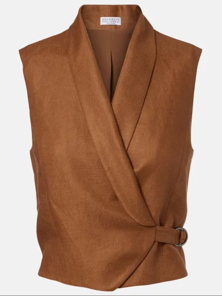 سترة جيليه من الكتان Monili من  Brunello Cucinelli