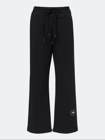 بنطلون رياضي من القطن بأرجل واسعة بلوغو من  Adidas by Stella McCartney