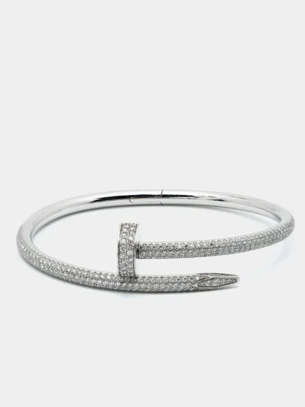 سوار كارتييه Juste Un Clou ألماس من الذهب الأبيض عيار 18 قيراط 15 Cartier