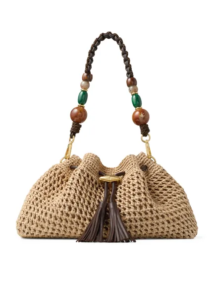 حقيبة كتف كروشيه برباط من Jimmy Choo