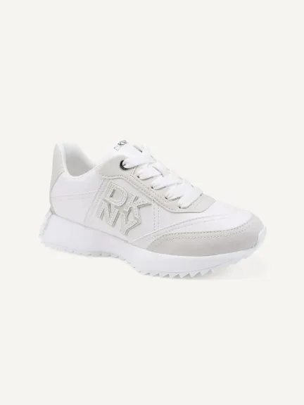 حذاء رياضي أبيض من DKNY بتصميم كاجوال