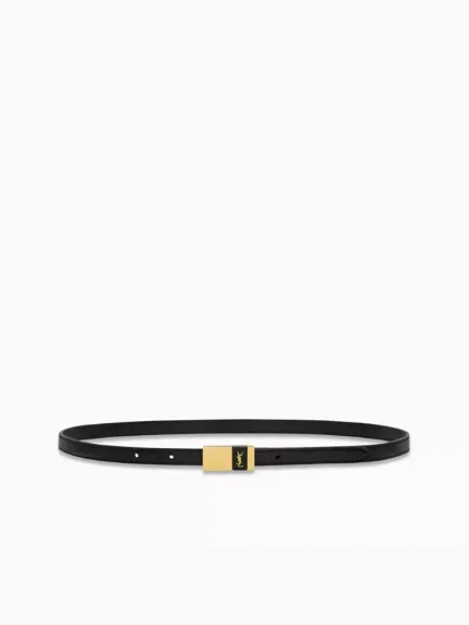 حزام انكور رفيع جلد من Saint Laurent