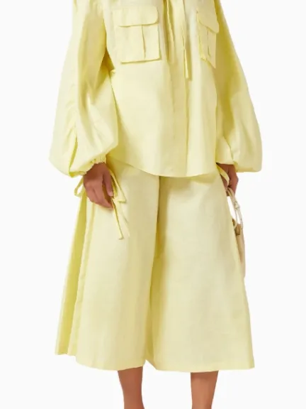 طقم أصفر قطني صيفي من Bambah Boutique
