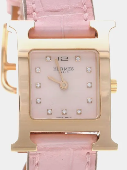 ساعة  Hermes  الوردية 