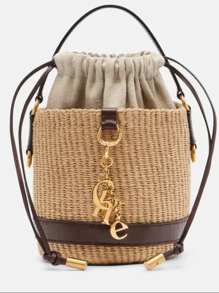 حقيبة ستايل دلو مقلمة بالجلد Small  من Chloé