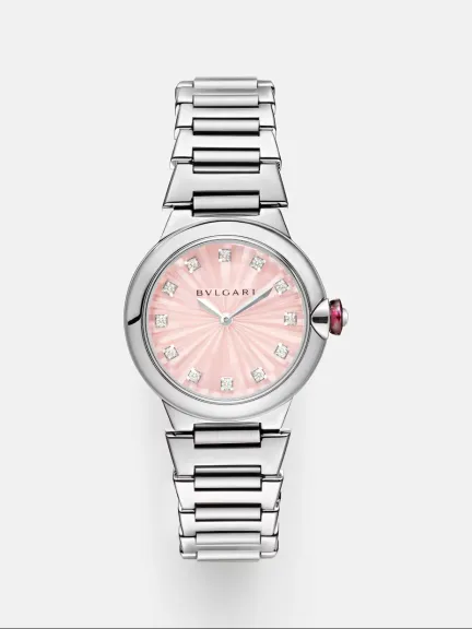 ساعة Lvcea من الفولاذ المقاوم للصدأ مرصعة بالألماس Bvlgari