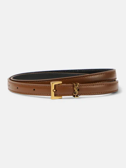 حزام من الجلد رفيع جداً من Saint Laurent