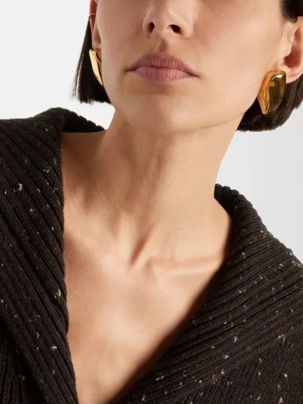 أقراط للأذن مطلية بالذهب 18 قيراط Prisma Small من Bottega Veneta