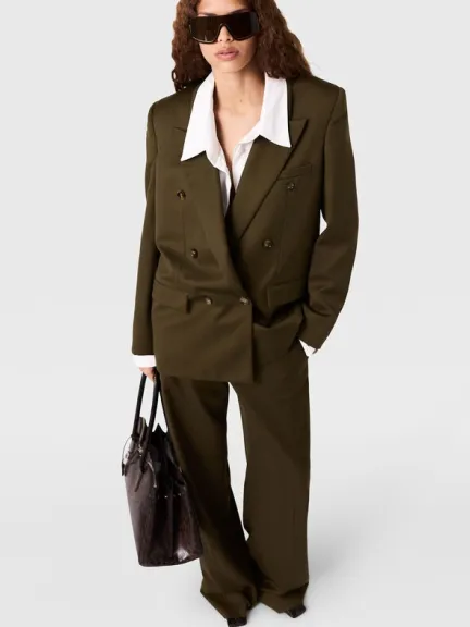 بليزر واسع باللون البني من Stella McCartney	