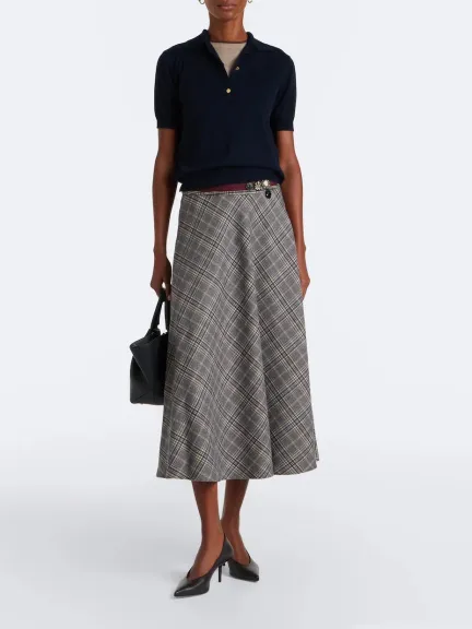 تنورة ميدي كاروهات من Max Mara	