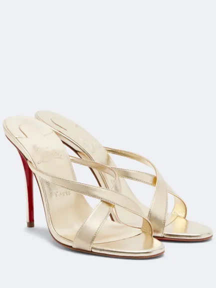 صندل من الجلد المعدني Mulazee Cross من Christian Louboutin