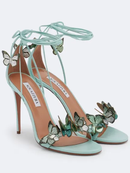 كعب عالي مزين بالفراشات من Aquazzura