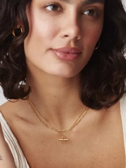 قلادة سلاسل T Bar Layering