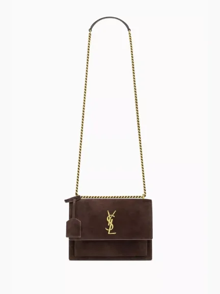 حقيبة صن ست متوسطة شمواه من SAINT LAURENT