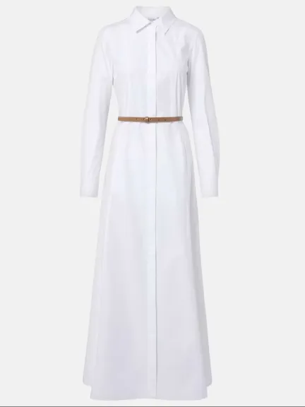 فستان أبيض على شكل قميص من Max Mara	