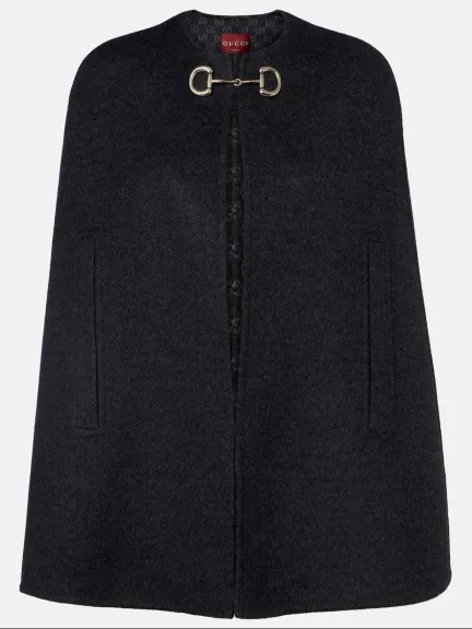كاب "كابان هورسبيت" من الصوف الرمادي من علامة Gucci