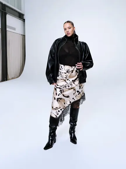 تنورة بقصة غير منتظمة وطبعة حيوانية من ASOS DESIGN