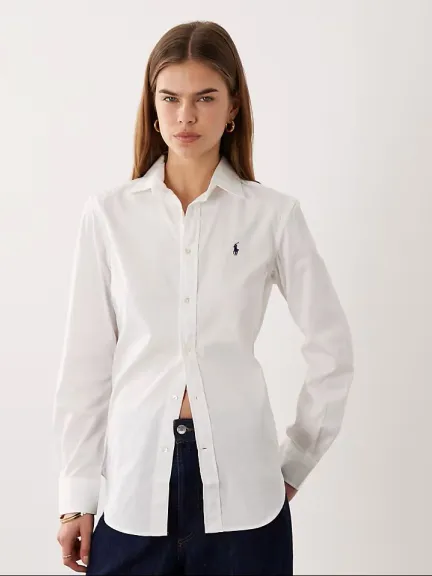 قميص قطني أبيض من Polo Ralph Lauren