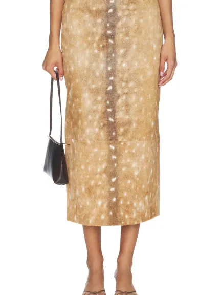 Pencil Skirt طويلة بطبعة حيوانية من St. Agni	
