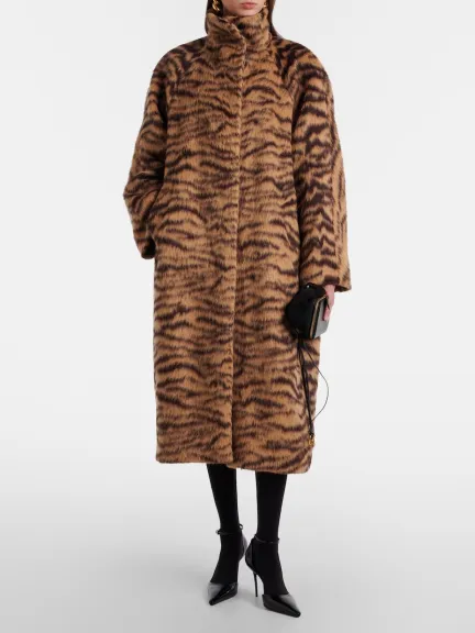 معطف من جاكار الصوف المخلوط من Alaïa	