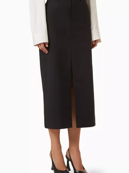 Pencil skirt كلاسيكية بفتحة من الأمام من The Frankie Shop	