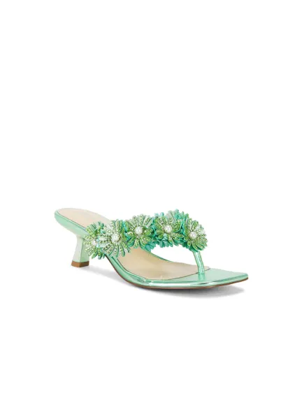 حذاء بكعب قصير بورود باللون الأخضر من Steve Madden