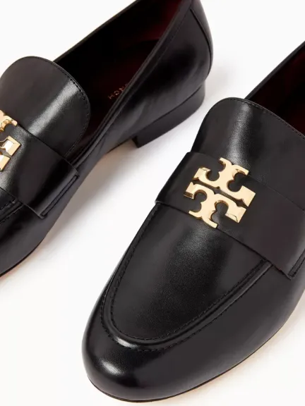 Loafer باللون الأسود مع شعار من Tory Burch