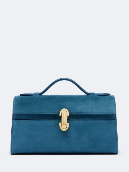 حقيبة بمقبض علوي من الجلد السويدي Symmetry Pochette Small	