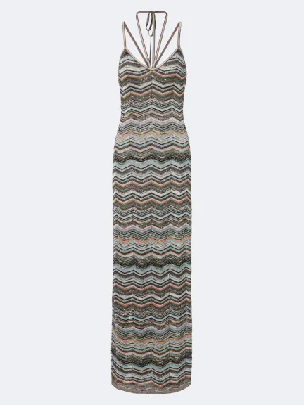فستان طويل من اللاميه Zigzag من Missoni	