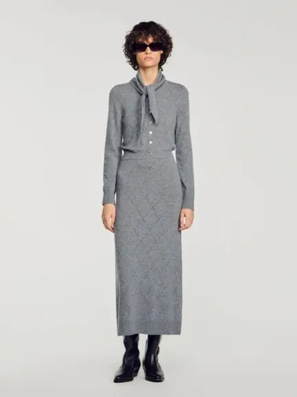 Pencil Skirt طويلة من الصوف من Sandro	