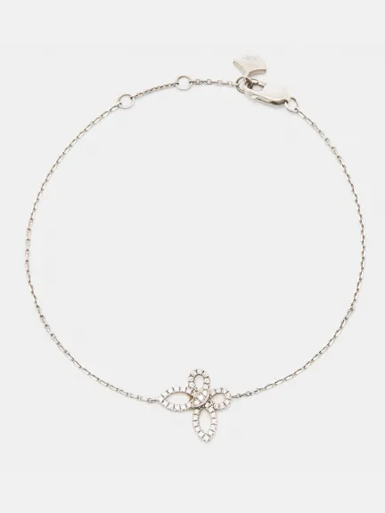 سوار Graff Mini Butterfly Silhouette من الذهب الأبيض مرصّع بالألماس	