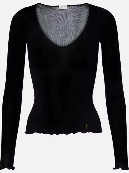 توب مضلع من الحرير من Saint Laurent	