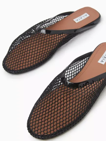 حذاء باليرينا مفتوح من الخلف بكعب مسطح من Alaïa	
