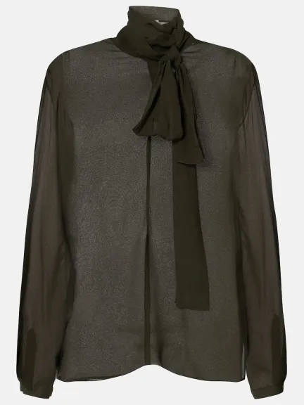 تسوقي Alaïa Crêpe Georgette Blouse من Mytheresa	