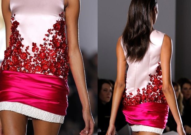 فستان بعقدة معقوصة حول الوركين من مجموعة Giambattista Valli SS 2014