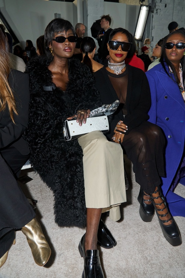 مشاهير الصف الأمامي خلال عرض مجموعة براندون ماكسويل لخريف وشتاء 2023-2024