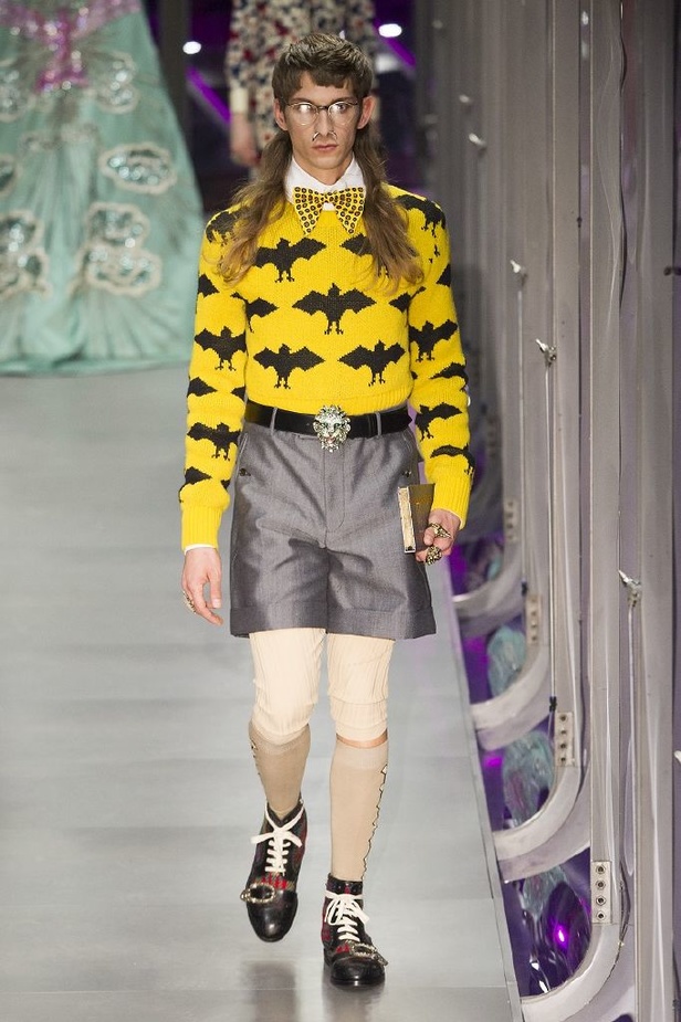 الازياء المشجرة بالوان مبهجة احدث موضة من دار غوتشي في شتاء 2018