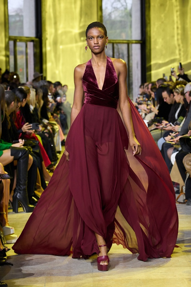 مجموعة ايلي صعب لخريف وشتاء 2023-2024 لوحة شتوية مزهرة غنيّة بالتفاصيل المبهرة