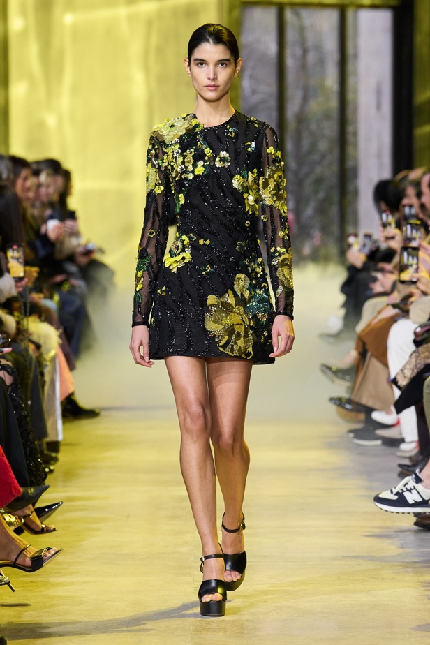 مجموعة ايلي صعب لخريف وشتاء 2023-2024 لوحة شتوية مزهرة غنيّة بالتفاصيل المبهرة