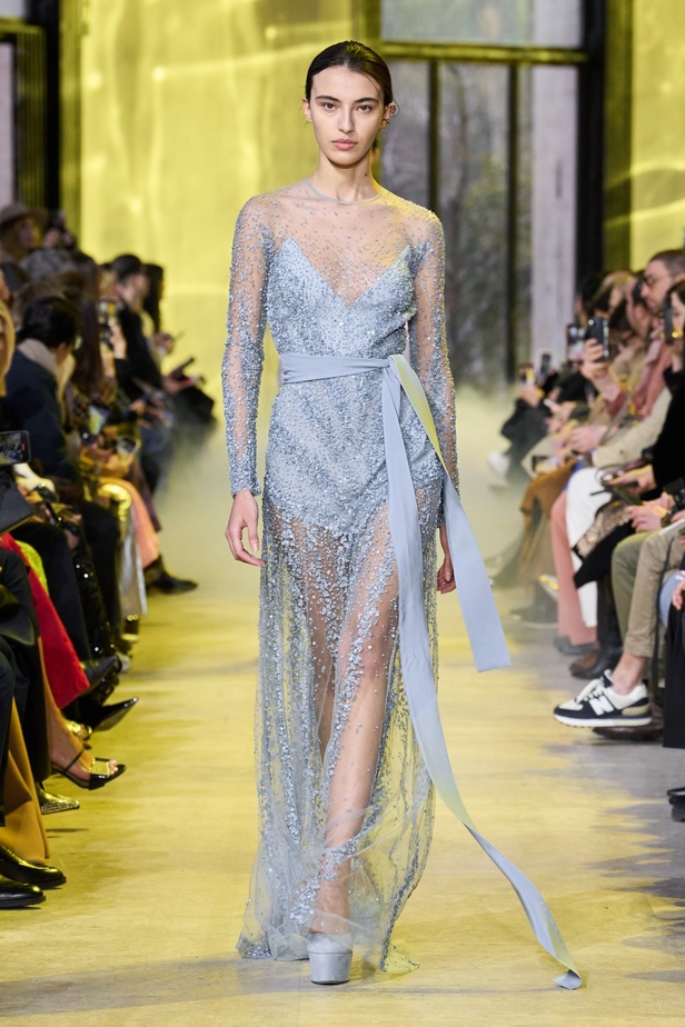 مجموعة ايلي صعب لخريف وشتاء 2023-2024 لوحة شتوية مزهرة غنيّة بالتفاصيل المبهرة