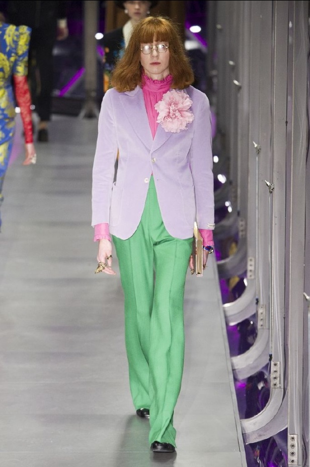 الازياء المشجرة بالوان مبهجة احدث موضة من دار غوتشي في شتاء 2018