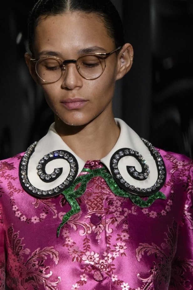 الازياء المشجرة بالوان مبهجة احدث موضة من دار غوتشي في شتاء 2018