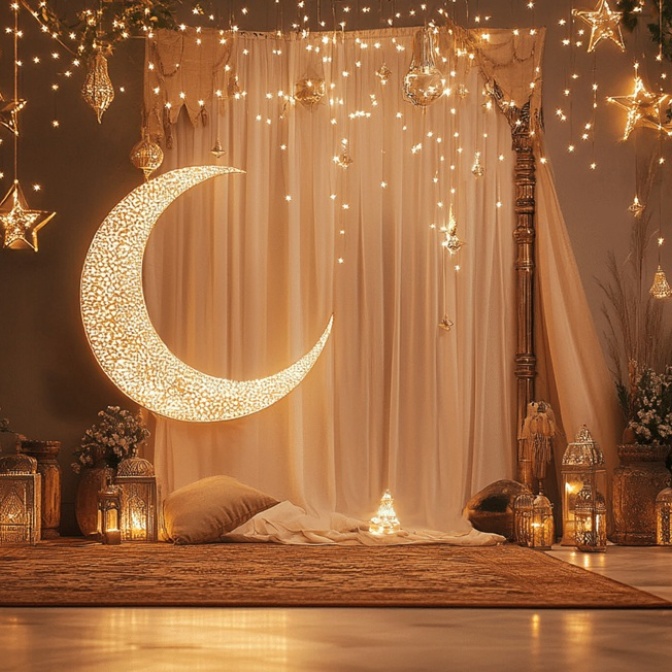 إدخال البهجة، تعزيز الأجواء الروحية، وإضافة لمسة جمالية أنيقة، من مميزات تزيين المنزل في رمضان (الصورة الرئيسية)