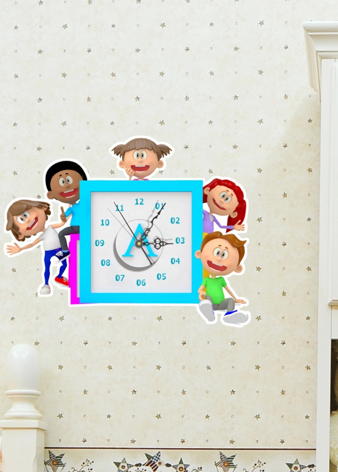 إحدى أشكال تصميم ساعات جدارية ضمن ورق الجدران