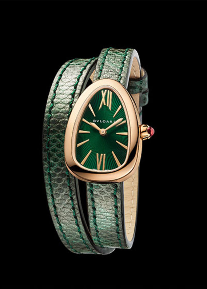 ساعة سربينتي Serpenti باللون الأخضر