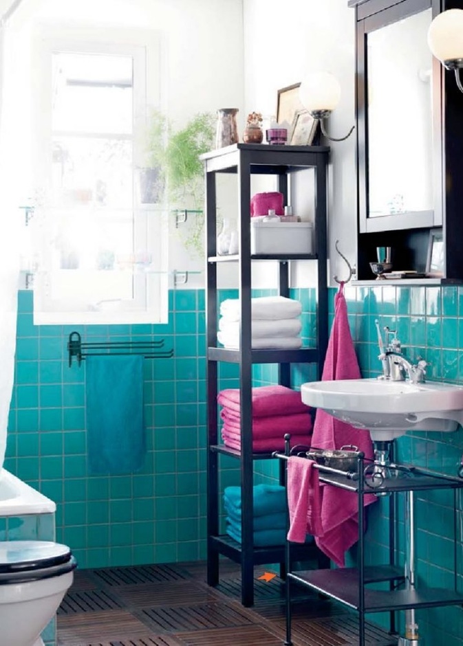 الأرضيات الملونة لحمامات بألوان الصيف 