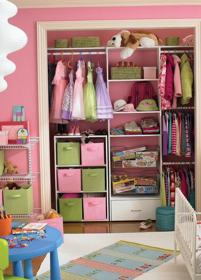 دولاب ملابس أطفال بسيط يركب يدويا