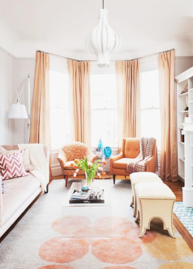 درجات الأزرق في غرف المعيشة 