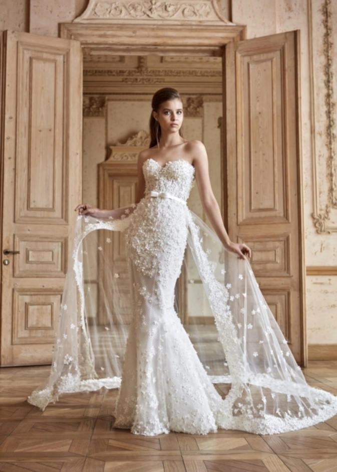 فساتين زفاف تركيه بقصة مستقيمة ضيقة من مجموعة Tarik Ediz